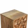 Tables de nuit - Artisan Furniture en bois massif Mini Cube Carved 2 Tiroir Table de chevet, Marron - ARTISAN FURNITURE
