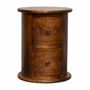 Chiffonniers - Artisan Furniture en bois massif Mini Drum Commode, 2 Tiroirs, Commodenut, Marron - ARTISAN FURNITURE