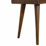 Night tables - Artisan Furniture Solid Wood Mini Geo Brass Nightstand, 1 Drawer and Open Shelf, Dark Brown - ARTISAN FURNITURE