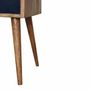 Night tables - Artisan Furniture Solid Wood Mini Navy Blue Hand Painted Nightstand, 1 Drawer and Open Shelf, Light Brown - ARTISAN FURNITURE