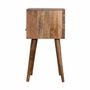 Night tables - Artisan Furniture Solid Wood Mini Navy Blue Hand Painted Nightstand, 1 Drawer and Open Shelf, Light Brown - ARTISAN FURNITURE