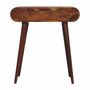 Autres tables  - Artisan Furniture en bois massif Mini Rond Commodenut coiffeuse pliante, 4 Rangement Compartments avec Miroir, Marron Foncé - ARTISAN FURNITURE