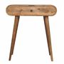 Autres tables  - Artisan Furniture en bois massif Mini Rond Dressing Table, 1 Tiroir avec Rangement Compartments, Pieds nordiques, Chêne clair, Marron - ARTISAN FURNITURE