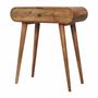 Autres tables  - Artisan Furniture en bois massif Mini Rond Dressing Table, 1 Tiroir avec Rangement Compartments, Pieds nordiques, Chêne clair, Marron - ARTISAN FURNITURE