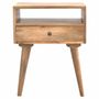 Tables de nuit - Artisan Furniture en bois massif Modern Table de chevet, 1 Tiroir et Niche ouverte, Beige - ARTISAN FURNITURE