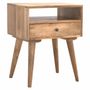 Tables de nuit - Artisan Furniture en bois massif Modern Table de chevet, 1 Tiroir et Niche ouverte, Beige - ARTISAN FURNITURE