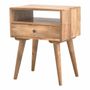 Tables de nuit - Artisan Furniture en bois massif Modern Table de chevet, 1 Tiroir et Niche ouverte, Beige - ARTISAN FURNITURE