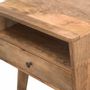 Tables de nuit - Artisan Furniture en bois massif Modern Table de chevet, 1 Tiroir et Niche ouverte, Beige - ARTISAN FURNITURE