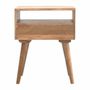 Tables de nuit - Artisan Furniture en bois massif Modern Table de chevet, 1 Tiroir et Niche ouverte, Beige - ARTISAN FURNITURE