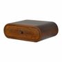 Night tables - Artisan Furniture Solid Wood Wall Mounted Round Chestnut Nightstand, 1 Drawer, Dark Brown - ARTISAN FURNITURE