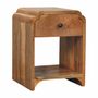 Night tables - Artisan Furniture Solid Wood Newton Mini Oak-ish Nightstand with a drawer and open shelf, Brown - ARTISAN FURNITURE