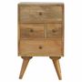 Night tables - Artisan Furniture Solid Wood Wall Mounted Rounded Nightstand, 4 Drawers, Light Brown - ARTISAN FURNITURE
