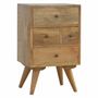 Night tables - Artisan Furniture Solid Wood Wall Mounted Rounded Nightstand, 4 Drawers, Light Brown - ARTISAN FURNITURE