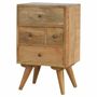 Night tables - Artisan Furniture Solid Wood Wall Mounted Rounded Nightstand, 4 Drawers, Light Brown - ARTISAN FURNITURE