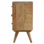 Night tables - Artisan Furniture Solid Wood Wall Mounted Rounded Nightstand, 4 Drawers, Light Brown - ARTISAN FURNITURE
