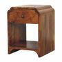 Tables de nuit - Artisan Furniture en bois massif Newton Mini Commodenut Table de chevet avec a drawer et open shelf, Marron Foncé - ARTISAN FURNITURE