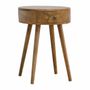 Tables de nuit - Artisan Furniture en bois massif Nordique De forme circulaire Table de chevet, 1 Tiroir, Beige - ARTISAN FURNITURE