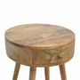 Tables de nuit - Artisan Furniture en bois massif Nordique De forme circulaire Table de chevet, 1 Tiroir, Beige - ARTISAN FURNITURE
