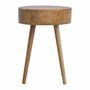 Tables de nuit - Artisan Furniture en bois massif Nordique De forme circulaire Table de chevet, 1 Tiroir, Beige - ARTISAN FURNITURE