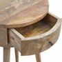 Tables de nuit - Artisan Furniture en bois massif Nordique De forme circulaire Table de chevet, 1 Tiroir, Beige - ARTISAN FURNITURE