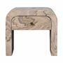 Night tables - Artisan Furniture Solid Wood Nouveau Nightstand, 1 Drawer, Laminated Marble Effect-White - ARTISAN FURNITURE