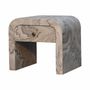 Night tables - Artisan Furniture Solid Wood Nouveau Nightstand, 1 Drawer, Laminated Marble Effect-White - ARTISAN FURNITURE