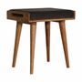 Stools - Artisan Furniture Solid Wood Upholstered Grey Velvet Tray Style Footstool, Brown & Grey - ARTISAN FURNITURE