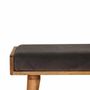 Stools - Artisan Furniture Solid Wood Upholstered Grey Velvet Tray Style Footstool, Brown & Grey - ARTISAN FURNITURE