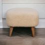 Poufs - Artisan Furniture en bois massif Rembourré Boucle Cream Square Repose-pieds, Marron et Cream - ARTISAN FURNITURE