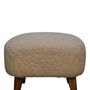 Poufs - Artisan Furniture en bois massif Rembourré Boucle Cream Square Repose-pieds, Marron et Cream - ARTISAN FURNITURE
