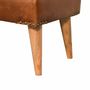 Bancs - Artisan Furniture en bois massif Rembourré Bouclé Buffalo Hide Leather Banc, Beige - ARTISAN FURNITURE
