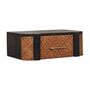 Night tables - Artisan Furniture Solid Wood Rattan Curve Wall-Mounted Drawer, 1 Drawer, Dark Brown - ARTISAN FURNITURE