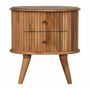 Night tables - Artisan Furniture Solid Wood Soba Nordic Nightstand, 2 Drawers, Beige - ARTISAN FURNITURE