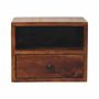 Night tables - Artisan Furniture Solid Wood Solis Wall Mounted Nightstand, 1 Drawer and Open Slot, Chestnut, Dark Brown - ARTISAN FURNITURE
