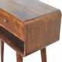 Consoles - Artisan Furniture en bois massif Sonata Commodenut Console, 2 Tiroirs et Niche ouverte, Marron Foncé - ARTISAN FURNITURE
