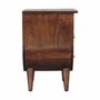 Night tables - Artisan Furniture Solid Wood Split Chestnut Nightstand, 2 Drawers, 1 Open Slot, Dark Brown - ARTISAN FURNITURE