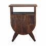 Night tables - Artisan Furniture Solid Wood Split Chestnut Nightstand, 2 Drawers, 1 Open Slot, Dark Brown - ARTISAN FURNITURE