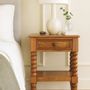 Night tables - Artisan Furniture Solid Wood Spindle Nightstand, 1 Drawer, 1 Shelf, Brown - ARTISAN FURNITURE