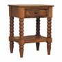 Night tables - Artisan Furniture Solid Wood Spindle Nightstand, 1 Drawer, 1 Shelf, Brown - ARTISAN FURNITURE