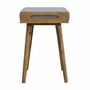 Stools - Artisan Furniture Solid Wood Tweed Tray Style Footstool, Upholstered, Nordic Legs, Grey and Brown - ARTISAN FURNITURE