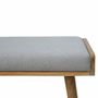 Stools - Artisan Furniture Solid Wood Tweed Tray Style Footstool, Upholstered, Nordic Legs, Grey and Brown - ARTISAN FURNITURE