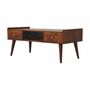 TV stands - Artisan Furniture Solid Wood Elevated Chestnut Media Unit, 4 Drawers and Open Slot, Dark Brown - ARTISAN FURNITURE