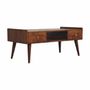 TV stands - Artisan Furniture Solid Wood Elevated Chestnut Media Unit, 4 Drawers and Open Slot, Dark Brown - ARTISAN FURNITURE