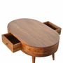 Tables basses - Artisan Furniture Table Basse Arrondie en Châtaignier, 2 Tiroirs, Marron Foncé - ARTISAN FURNITURE
