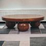 Coffee tables - Artisan Furniture Solid Wood Chestnut Central Ball Table, Dark Brown - ARTISAN FURNITURE
