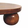 Coffee tables - Artisan Furniture Solid Wood Chestnut Central Ball Table, Dark Brown - ARTISAN FURNITURE