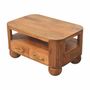 Coffee tables - Artisan Furniture Solid Wood Briarwood Fluted Coffee Table, 2 Drawers, 1 Shelf, Brown - ARTISAN FURNITURE