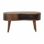 Coffee tables - Artisan Furniture Solid Wood Chestnut Wave Coffee Table, 1 Drawer, 1 Shelf, Dark Brown - ARTISAN FURNITURE