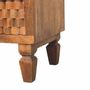 Night tables - Artisan Furniture Solid Wood Arno Nightstand in Golden Teak, 2 Drawers, 1 Open Slot, Brown - ARTISAN FURNITURE