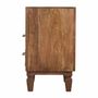 Night tables - Artisan Furniture Solid Wood Arno Nightstand in Golden Teak, 2 Drawers, 1 Open Slot, Brown - ARTISAN FURNITURE